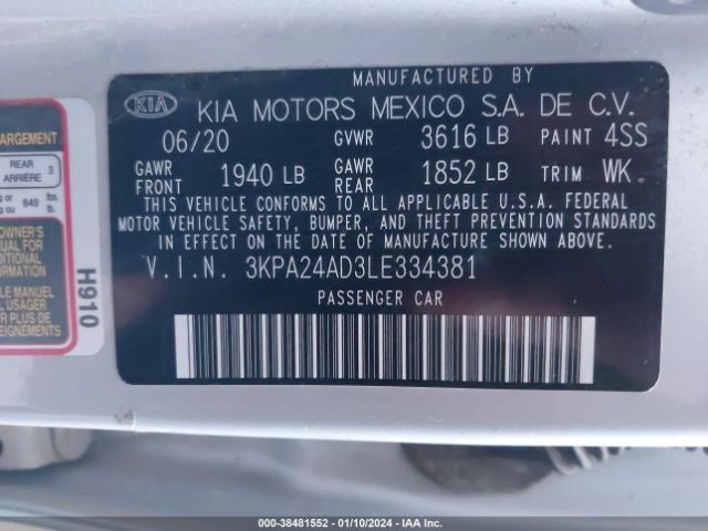 Photo 8 VIN: 3KPA24AD3LE334381 - KIA RIO 