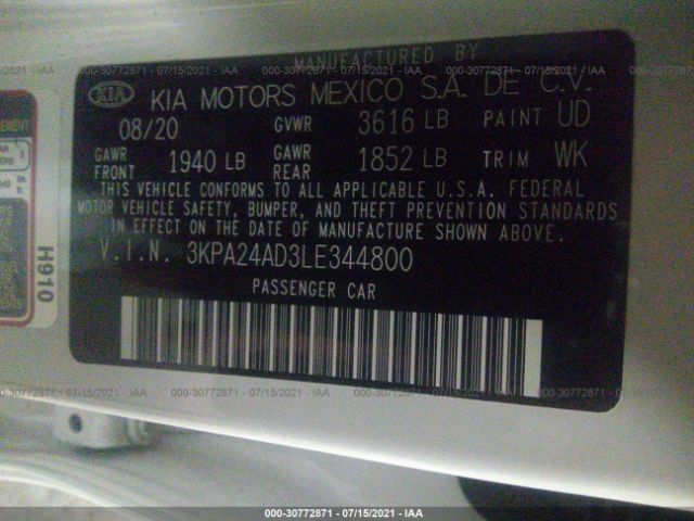 Photo 8 VIN: 3KPA24AD3LE344800 - KIA RIO 