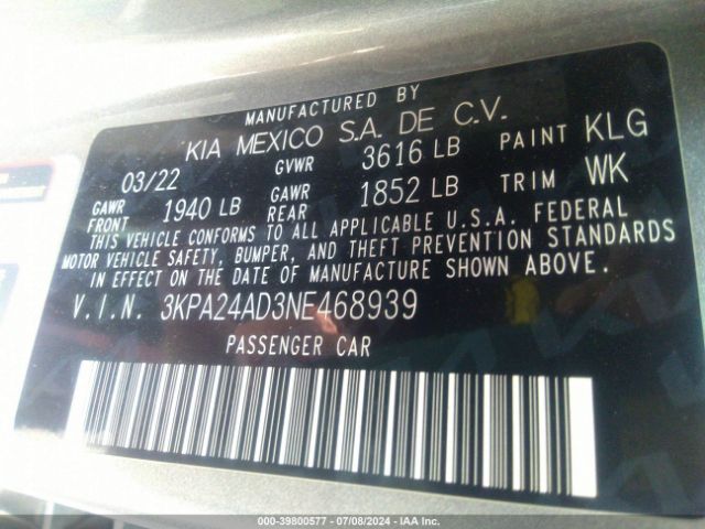 Photo 8 VIN: 3KPA24AD3NE468939 - KIA RIO 