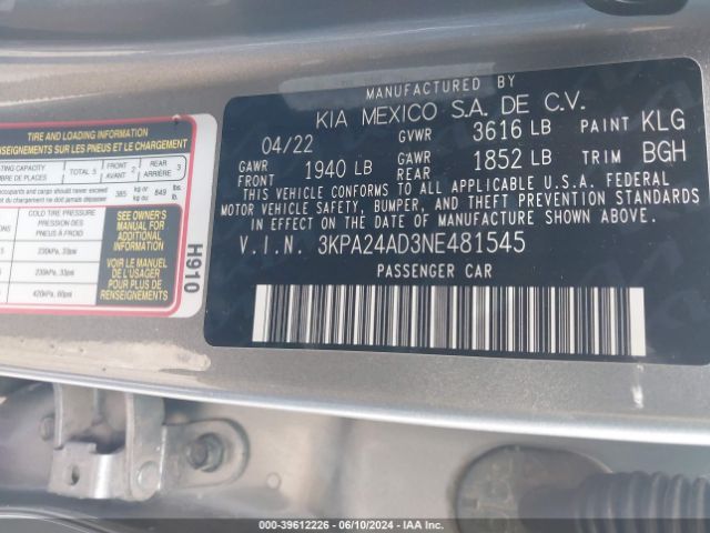 Photo 8 VIN: 3KPA24AD3NE481545 - KIA RIO 