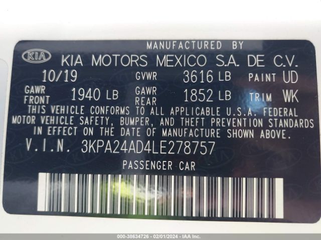 Photo 8 VIN: 3KPA24AD4LE278757 - KIA RIO 