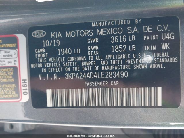 Photo 8 VIN: 3KPA24AD4LE283490 - KIA RIO 