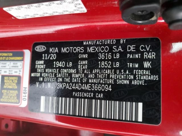 Photo 11 VIN: 3KPA24AD4ME366094 - KIA RIO LX 