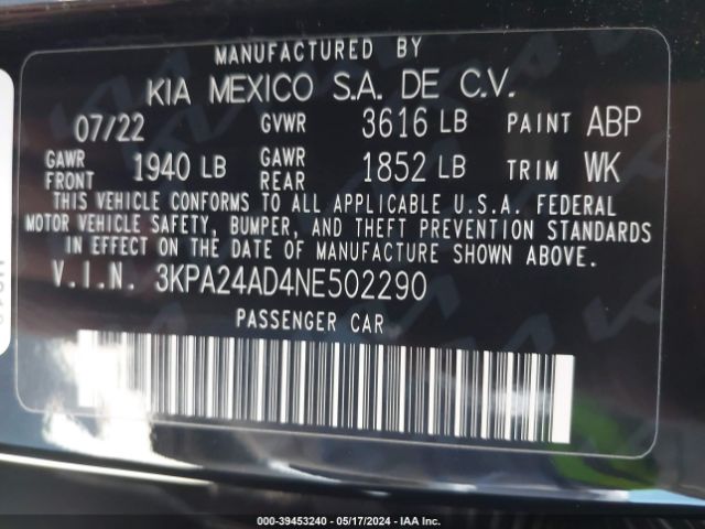 Photo 8 VIN: 3KPA24AD4NE502290 - KIA RIO 