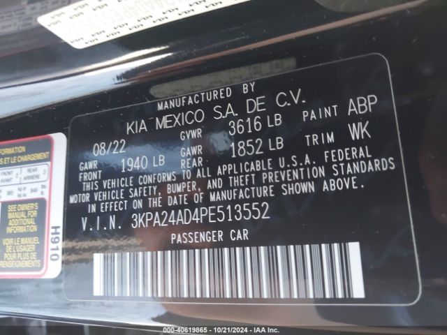 Photo 8 VIN: 3KPA24AD4PE513552 - KIA RIO 