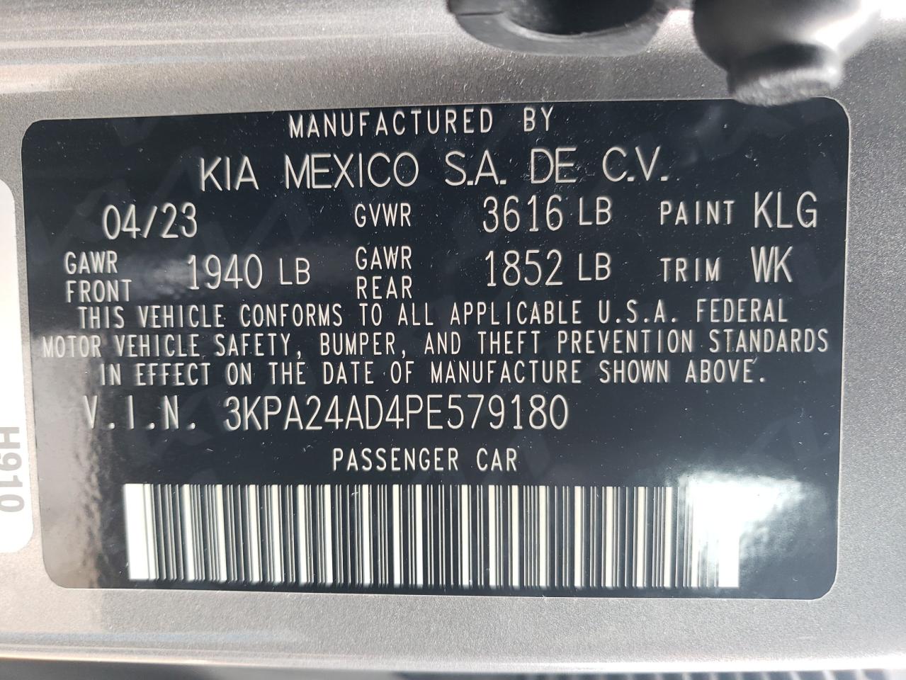 Photo 11 VIN: 3KPA24AD4PE579180 - KIA RIO 