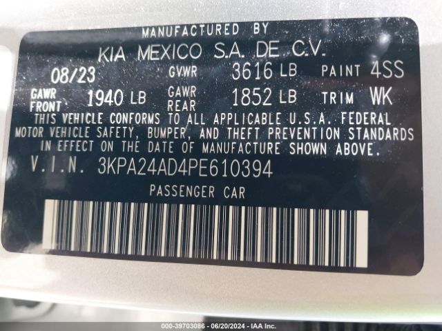 Photo 8 VIN: 3KPA24AD4PE610394 - KIA RIO 