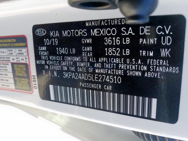 Photo 9 VIN: 3KPA24AD5LE274510 - KIA RIO LX 