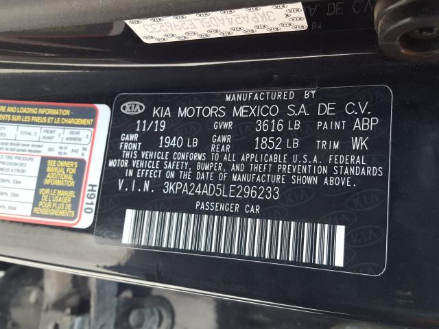 Photo 9 VIN: 3KPA24AD5LE296233 - KIA RIO LX 