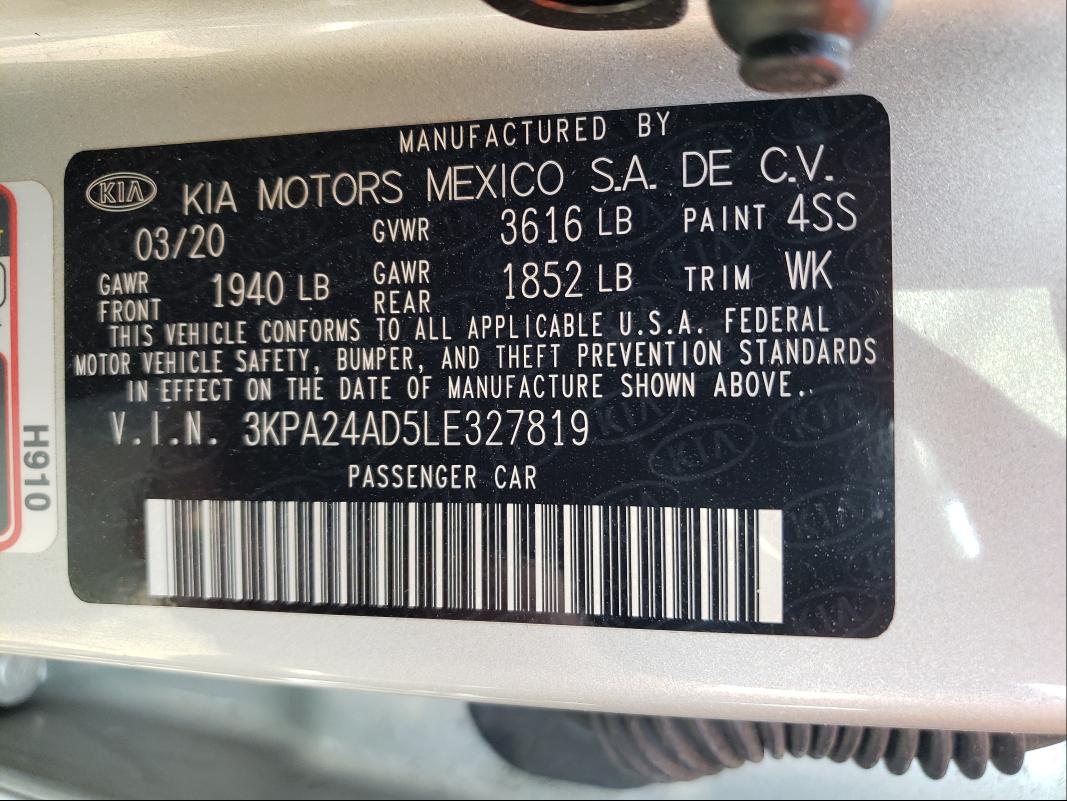 Photo 9 VIN: 3KPA24AD5LE327819 - KIA RIO LX 