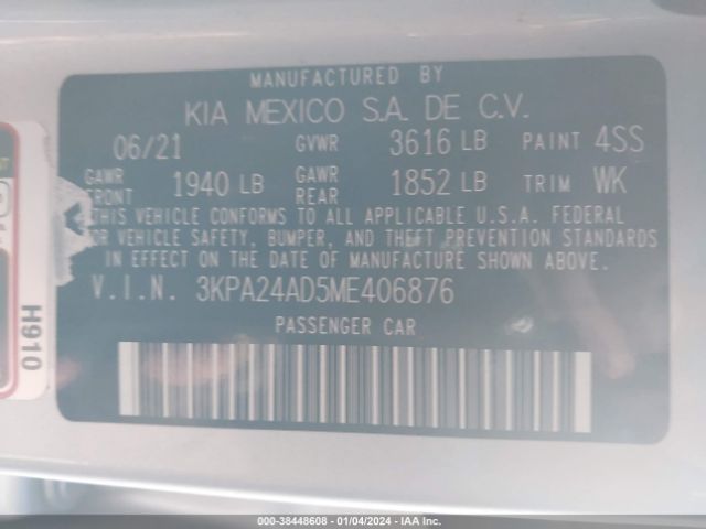 Photo 8 VIN: 3KPA24AD5ME406876 - KIA RIO 