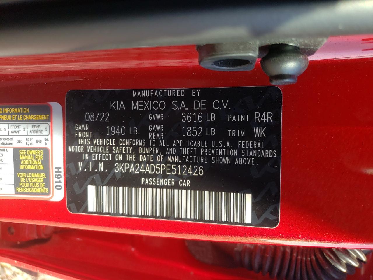 Photo 11 VIN: 3KPA24AD5PE512426 - KIA RIO 