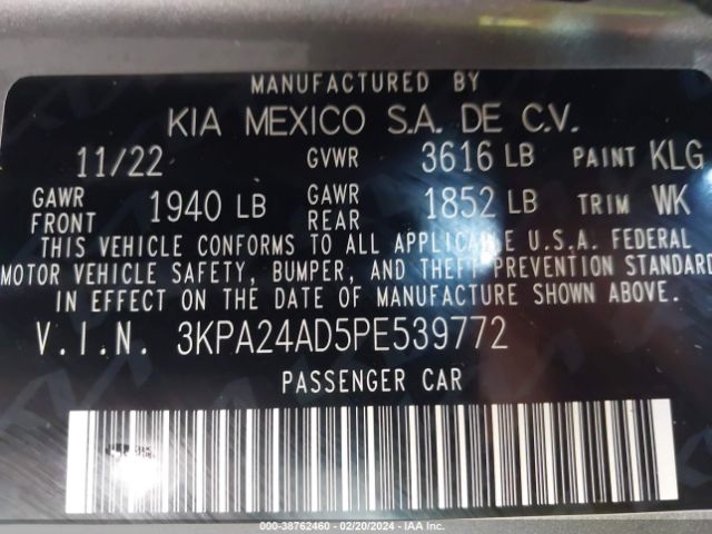 Photo 8 VIN: 3KPA24AD5PE539772 - KIA RIO 