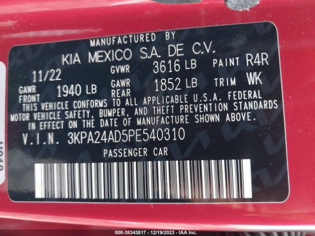 Photo 8 VIN: 3KPA24AD5PE540310 - KIA RIO 