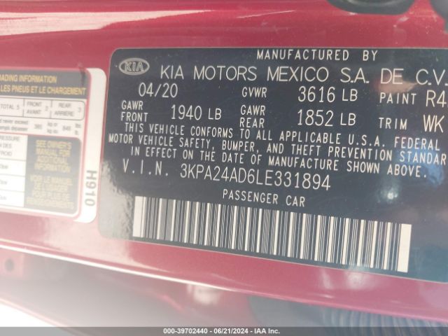 Photo 8 VIN: 3KPA24AD6LE331894 - KIA RIO 