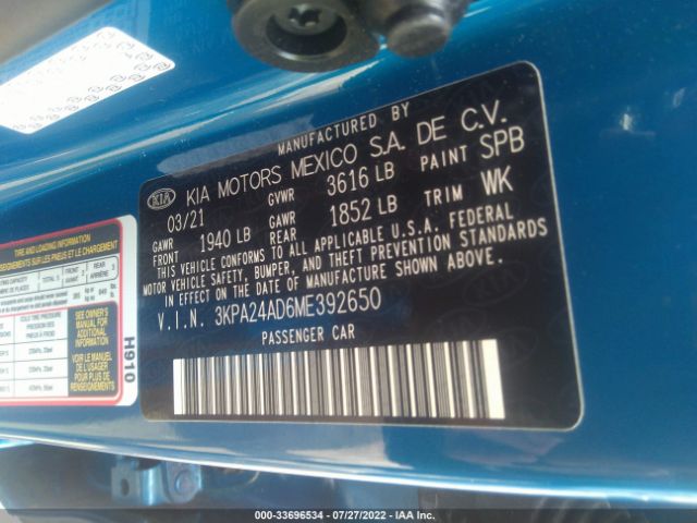 Photo 8 VIN: 3KPA24AD6ME392650 - KIA RIO 