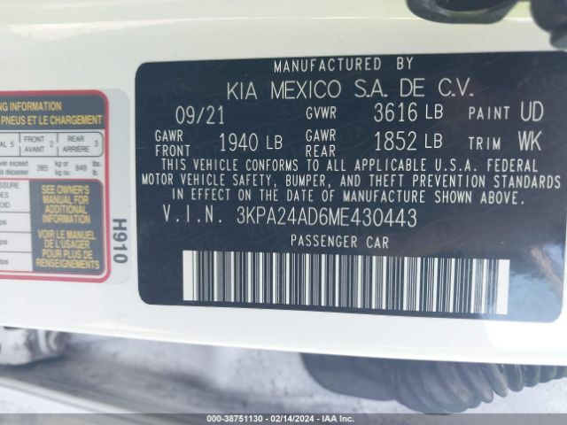 Photo 8 VIN: 3KPA24AD6ME430443 - KIA RIO 