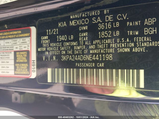 Photo 8 VIN: 3KPA24AD6NE441198 - KIA RIO 