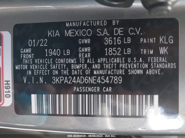 Photo 8 VIN: 3KPA24AD6NE454789 - KIA RIO 