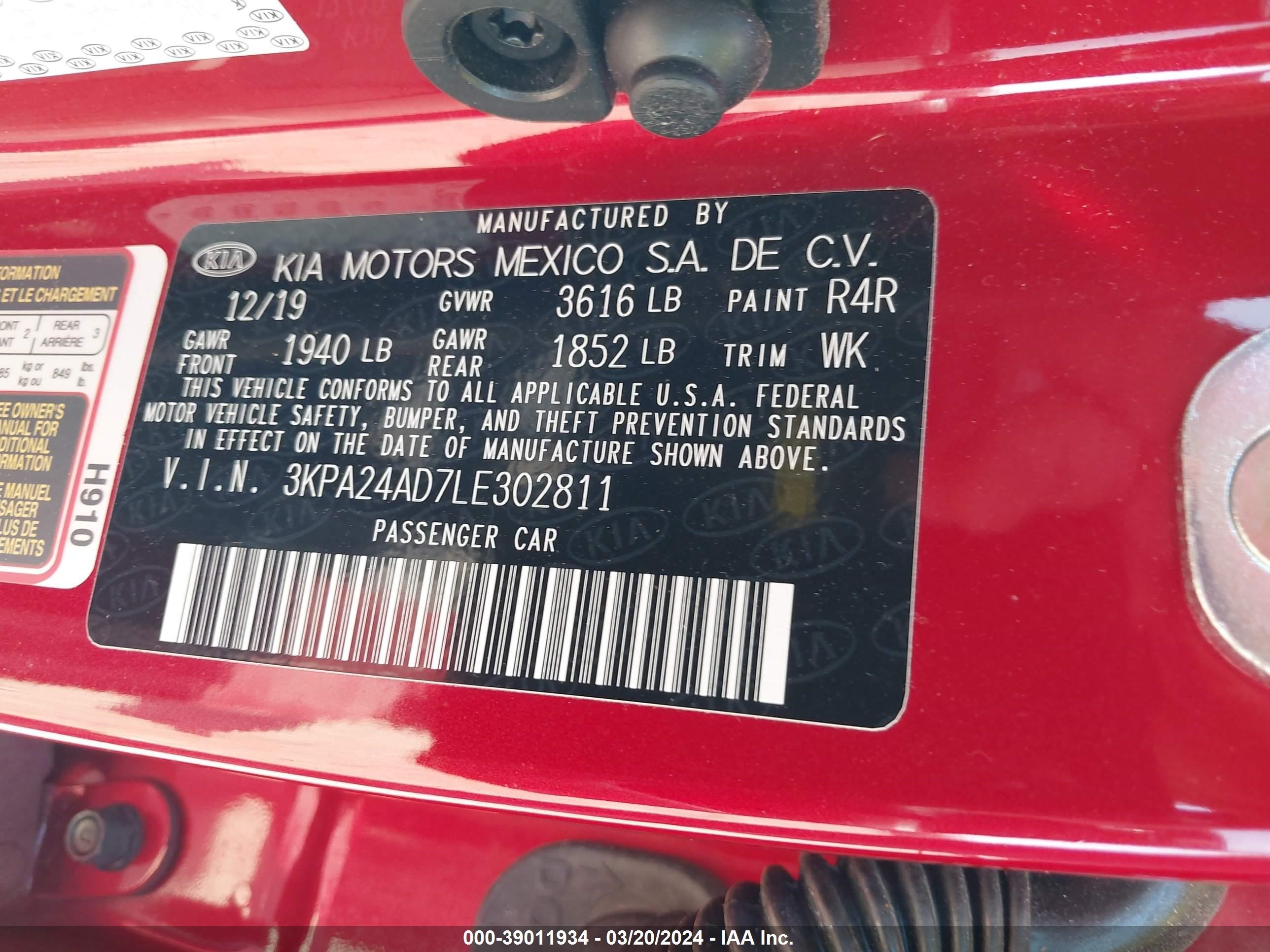 Photo 8 VIN: 3KPA24AD7LE302811 - KIA RIO 