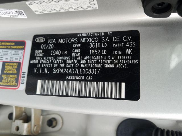 Photo 9 VIN: 3KPA24AD7LE308317 - KIA RIO LX 