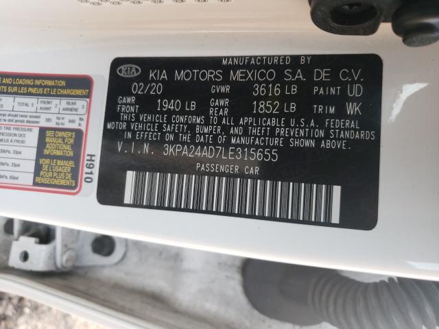 Photo 9 VIN: 3KPA24AD7LE315655 - KIA RIO LX 