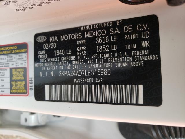 Photo 9 VIN: 3KPA24AD7LE315980 - KIA RIO LX 