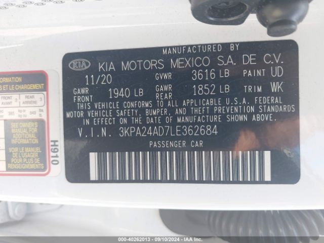 Photo 8 VIN: 3KPA24AD7LE362684 - KIA RIO 