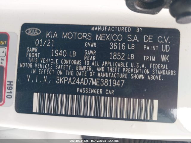 Photo 8 VIN: 3KPA24AD7ME381947 - KIA RIO 