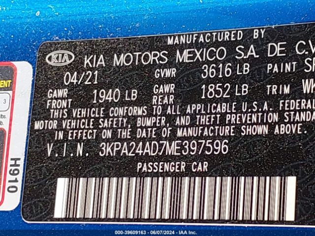 Photo 8 VIN: 3KPA24AD7ME397596 - KIA RIO 