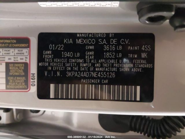 Photo 8 VIN: 3KPA24AD7NE455126 - KIA RIO 