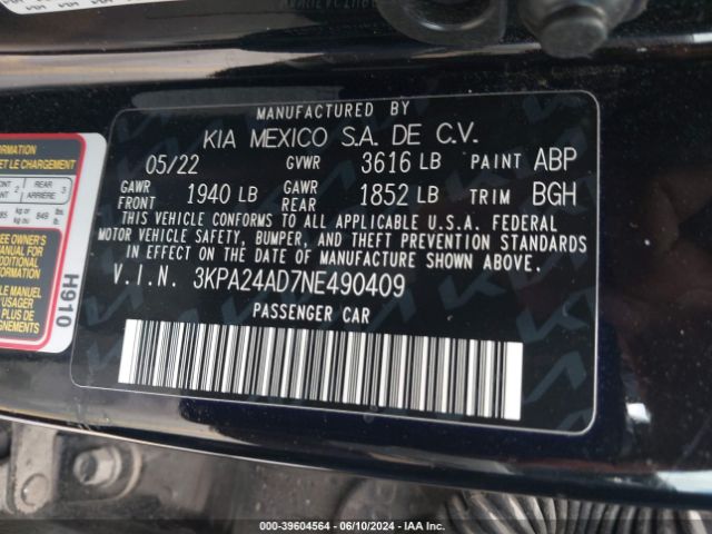 Photo 8 VIN: 3KPA24AD7NE490409 - KIA RIO 