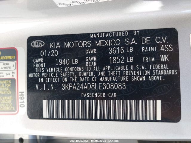 Photo 8 VIN: 3KPA24AD8LE308083 - KIA RIO 