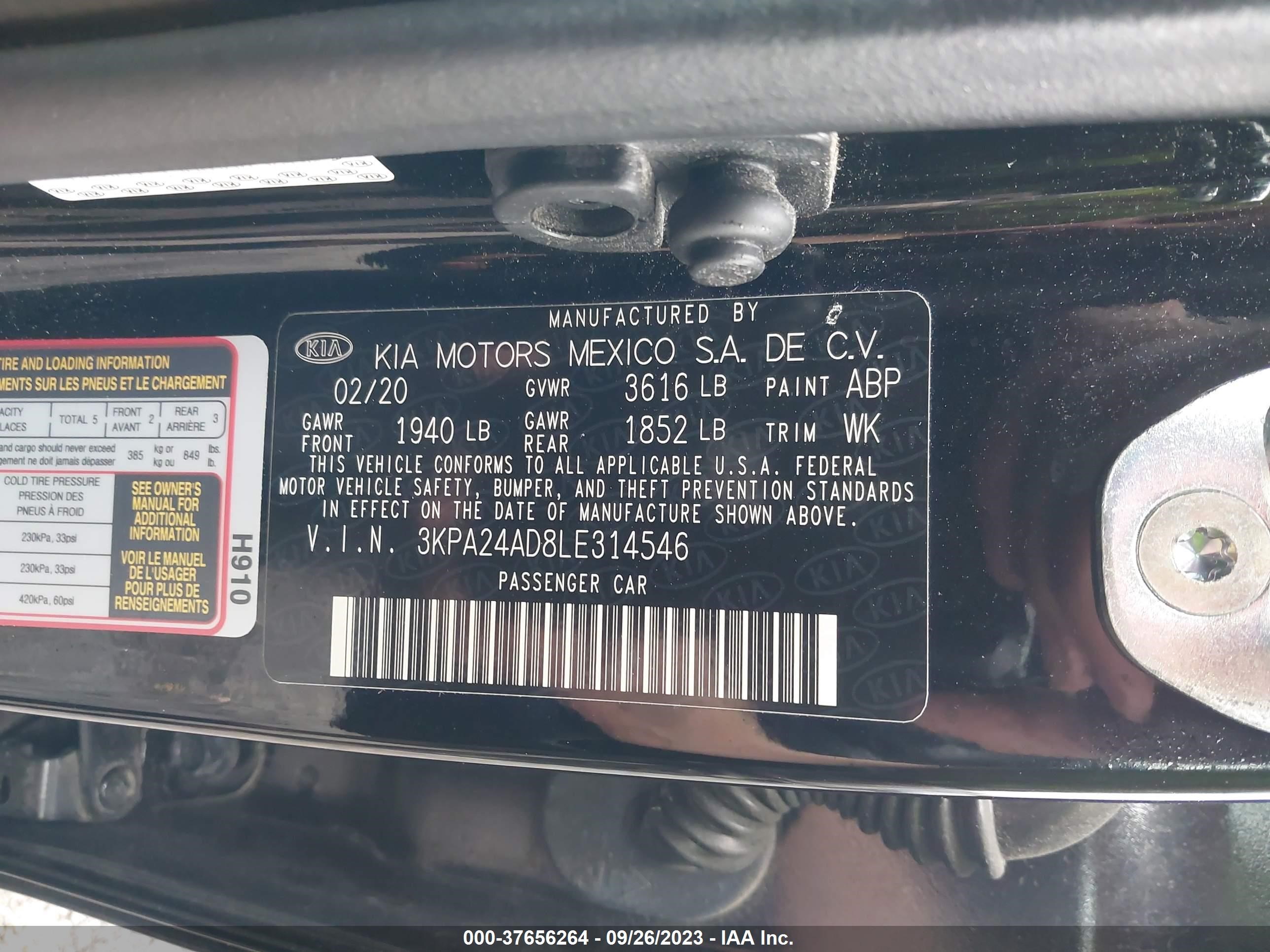 Photo 8 VIN: 3KPA24AD8LE314546 - KIA RIO 