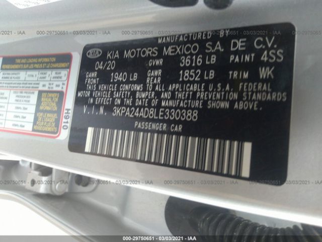 Photo 8 VIN: 3KPA24AD8LE330388 - KIA RIO 