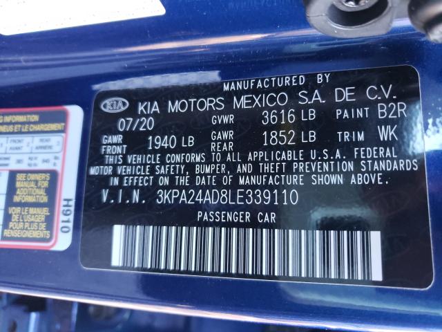 Photo 9 VIN: 3KPA24AD8LE339110 - KIA RIO LX 