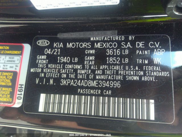 Photo 8 VIN: 3KPA24AD8ME394996 - KIA RIO 