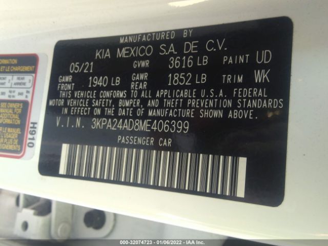 Photo 8 VIN: 3KPA24AD8ME406399 - KIA RIO 