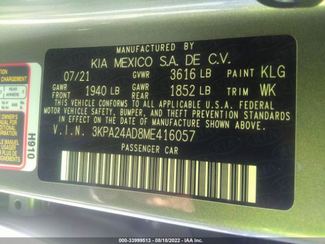 Photo 8 VIN: 3KPA24AD8ME416057 - KIA RIO 