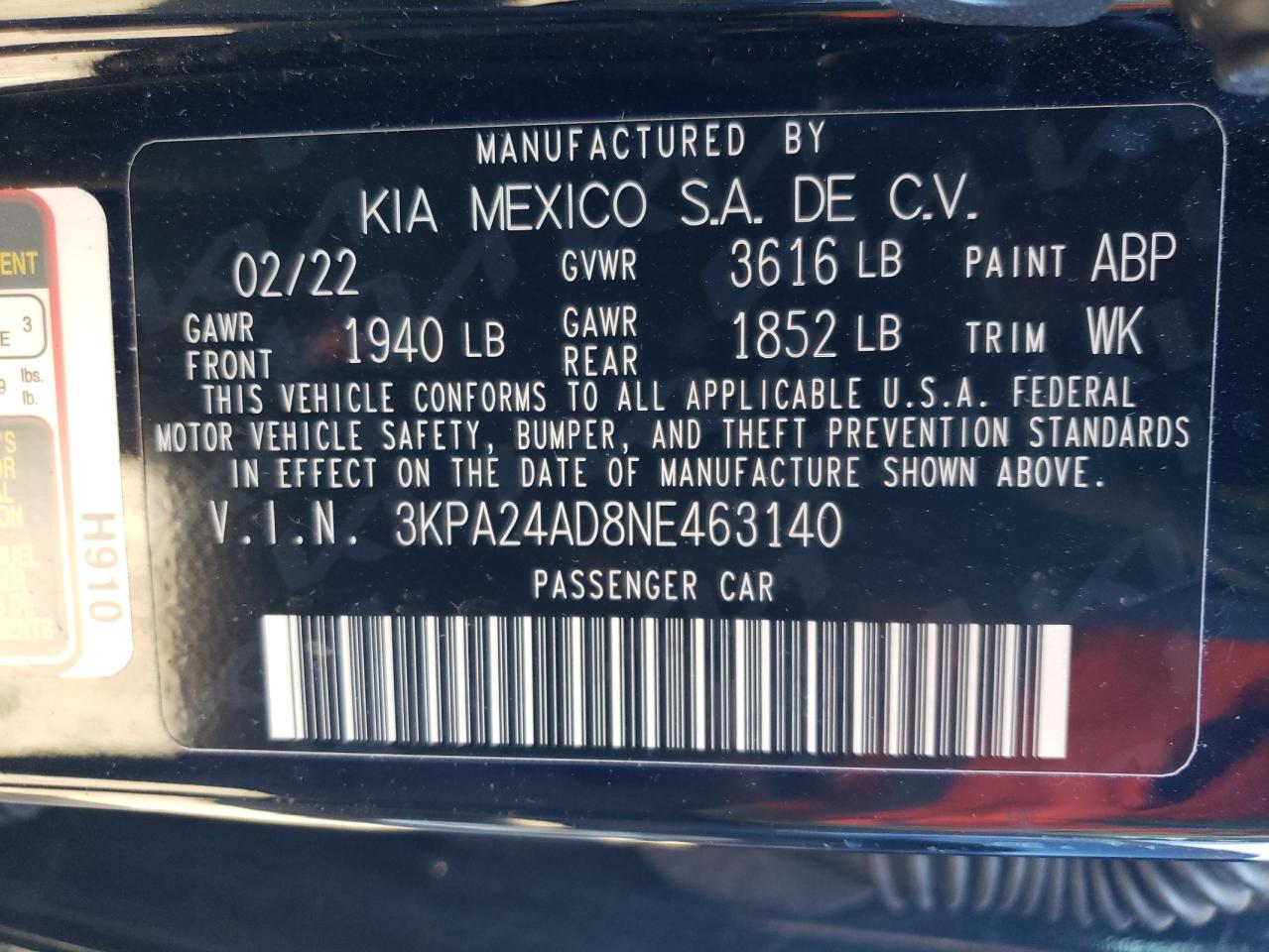 Photo 11 VIN: 3KPA24AD8NE463140 - KIA RIO 