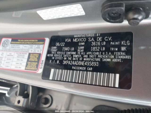 Photo 8 VIN: 3KPA24AD8NE495893 - KIA RIO 