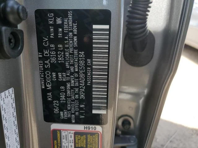 Photo 12 VIN: 3KPA24AD8PE598184 - KIA RIO LX 