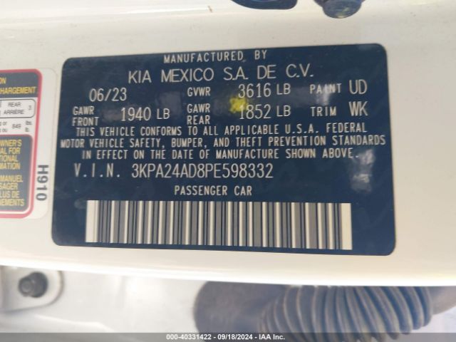 Photo 8 VIN: 3KPA24AD8PE598332 - KIA RIO 