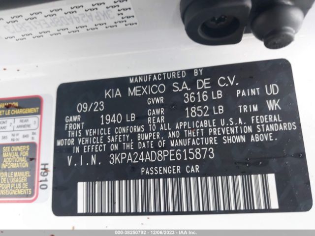 Photo 8 VIN: 3KPA24AD8PE615873 - KIA RIO 