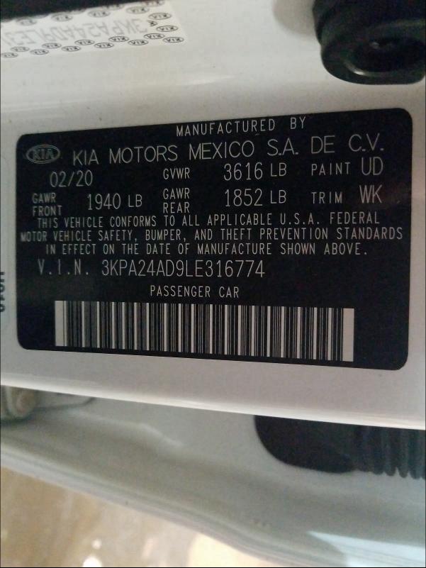 Photo 9 VIN: 3KPA24AD9LE316774 - KIA RIO LX 