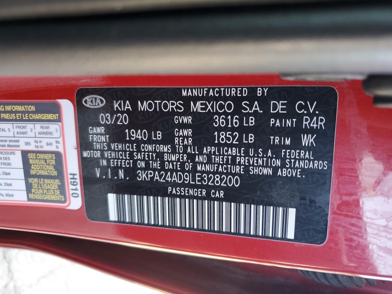 Photo 11 VIN: 3KPA24AD9LE328200 - KIA RIO 