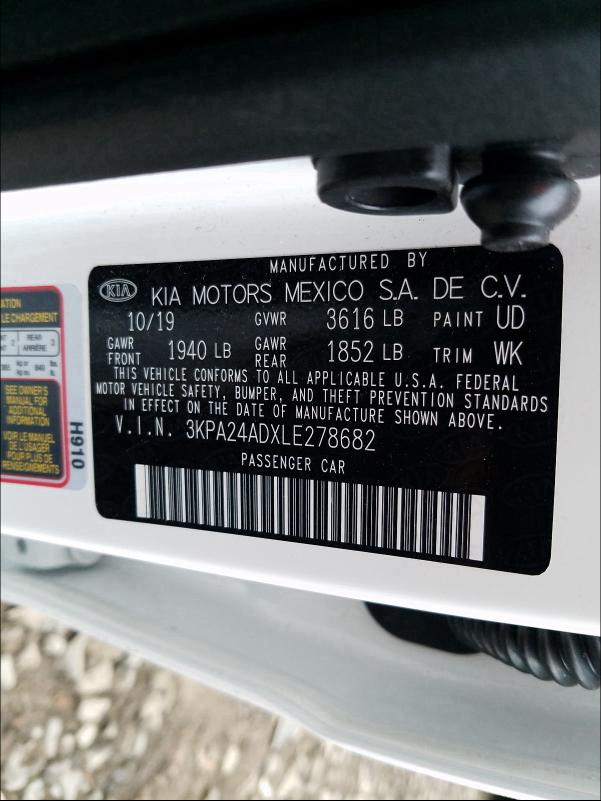 Photo 9 VIN: 3KPA24ADXLE278682 - KIA RIO LX 