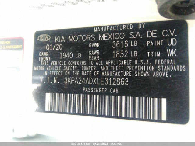 Photo 8 VIN: 3KPA24ADXLE312863 - KIA RIO 