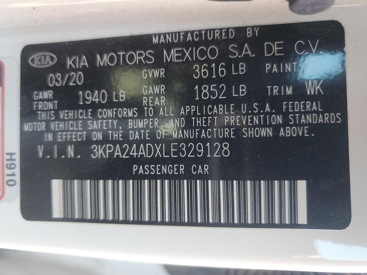 Photo 11 VIN: 3KPA24ADXLE329128 - KIA RIO 