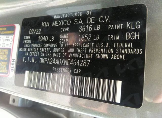 Photo 8 VIN: 3KPA24ADXNE464287 - KIA RIO 